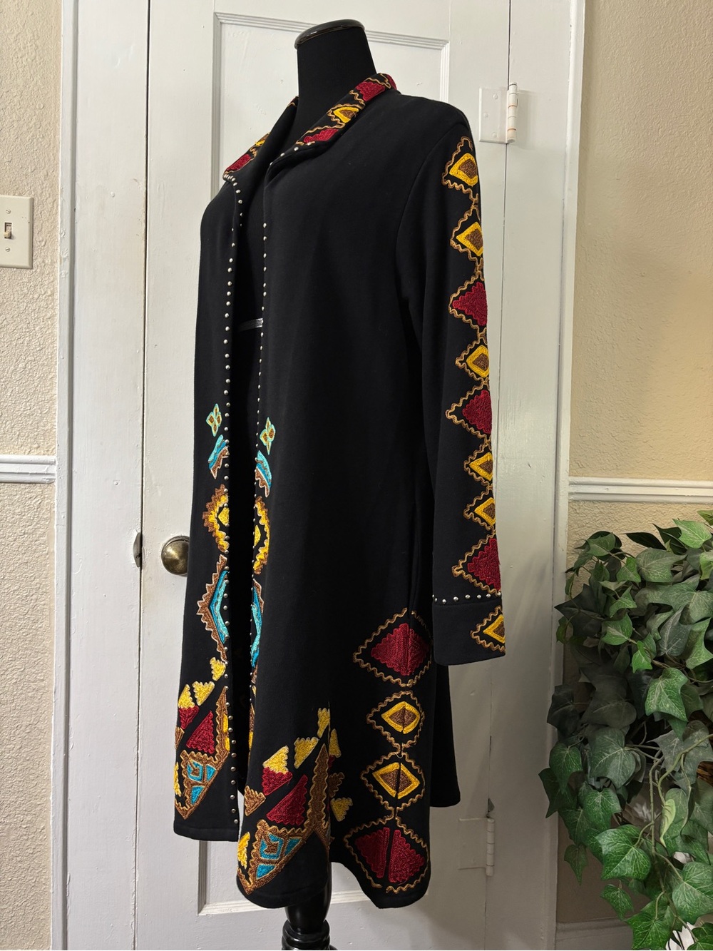 Vintage Collection Wildfire Embroidered Duster Sweater Cardigan - Picture 13 of 16